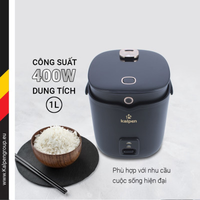 Nồi cơm điện chống dính cao cấp 3D Kalpen R3 dung tích 1 lít, an toàn cho sức khỏe - Hàng chính hãng