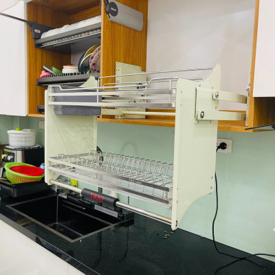 {NEW 2025} Giá Bát Nâng Hạ TAKI, Kệ Chén Thông Minh - INOX Không Gỉ 304 - Bảo Hành Trọn Đời