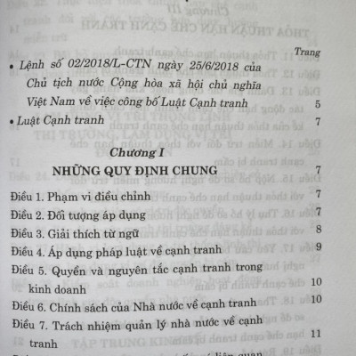 Luật Cạnh Tranh ( Hiện Hành )