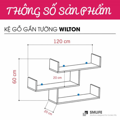 Kệ trang trí kệ để sách gia đình SMLIFE Wilton