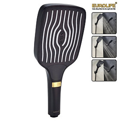 Bộ tay dây sen 3 chức năng chảy, nhựa ABS mạ đen Eurolife EL-125SH-D