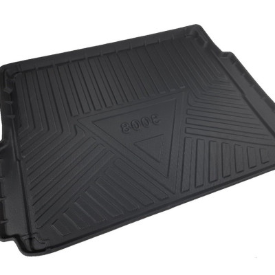 Thảm lót cốp xe ô tô Peugeot 3008 2017-2021 nhãn hiệu Macsim chất liệu TPV cao cấp màu đen