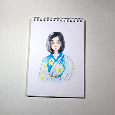 Sổ vẽ màu nước chuyên dụng A5 có vân, dòng cao cấp lên màu đẹp loang màu tự nhiên vẽ được cả chì, 15 tờ/cuốn chất giấy dày 300gsm nhập từ Ý không bị cong TIG373 Green Art - Hàng chính hãng