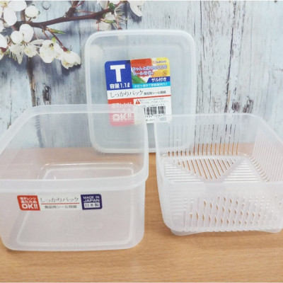 Bộ 3 hộp đựng thực phẩm Nakaya 1100ml vuông - nội địa Nhật Bản