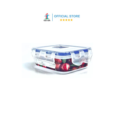 [TẶNG KHAY RÁO NƯỚC] Bộ 3 Hộp Đựng Thực Phẩm Có Vách Ngăn VIETSON 450ml Nắp Khóa 4 Cạnh Kín Hơi