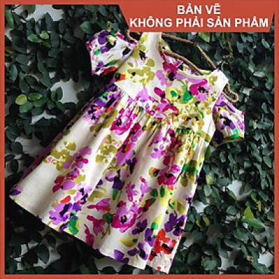 Rập giấy A0 đầm bé gái  mã R100 (BẢN VẼ)