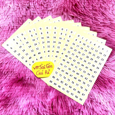 Xấp 10 Tờ Decal Tomy Số Thứ Tự Từ 0-95