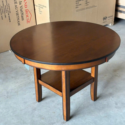 Bộ bàn ăn tròn + 4 ghế SM31CT Tundo KT ( Ngang 107 x Sâu 107 x Cao 76 )cm