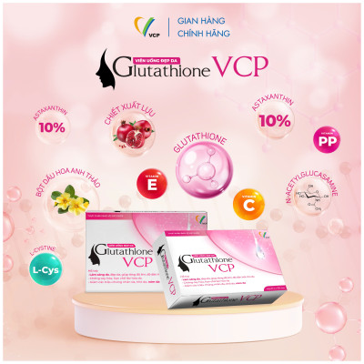[Combo 2 hộp] TPBVSK Viên uống đẹp da Glutathione VCP - Hỗ trợ làm sáng da, giảm các triệu chứng nhăn da, khô da, nám da - Hộp 20 viên