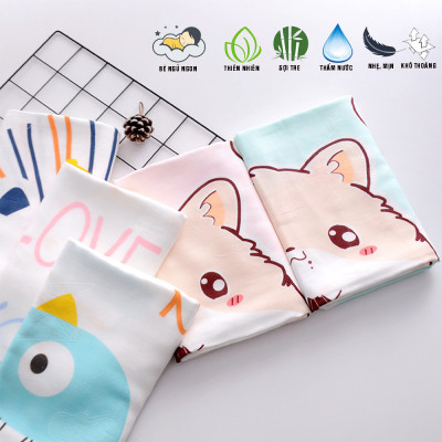 Chăn (mền) đũi cho bé từ sơ sinh đến tiểu học Bamboo Home chất liệu sợi tre thiên nhiên và sợi Cotton, siêu mềm mịn, 110x110cm - Hàng chính hãng BBH07