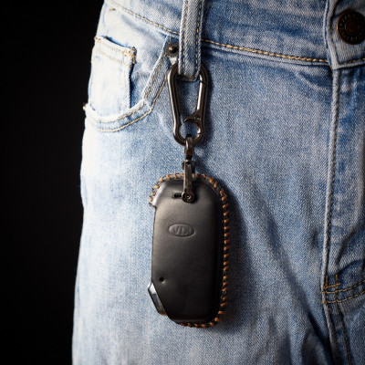 Bao Da Chìa Khóa Ô Tô Handmade Kia Sorento 2021 4 nút bấm da bò thật - hàng chính hãng