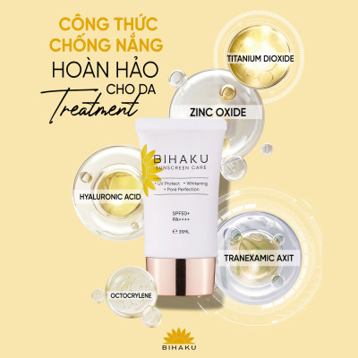 ộ đôi chống nắng mờ nám BIHAKU SUNSCREEN CARE SPF50+ PA++++ 35g và SKINMD DAY & NIGHT BRIGHTENING CREAM 50g giúp làm mờ nếp nhăn sáng da