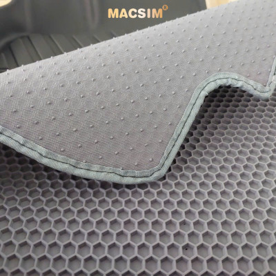 Thảm ô tô(sd3) 2 lớp dạng lưới lục giác Vinfast VF3 (ghi) - bề mặt cao su siêu sạch - Macsim