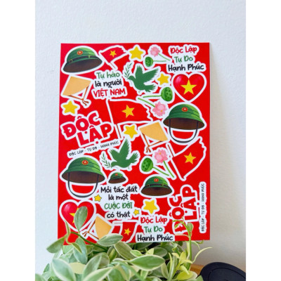 [Quà tặng kèm không bán - sticker ngẫu nhiên] Sticker Quốc Khánh 2/9, Sticker Yêu Nước