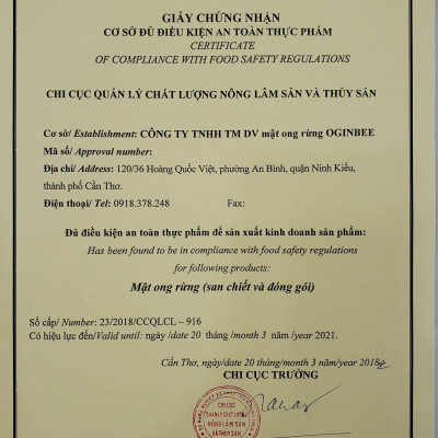 Mật Ong Rừng U Minh 300ml - OGINBEE, Thiên nhiên nguyên chất 100%