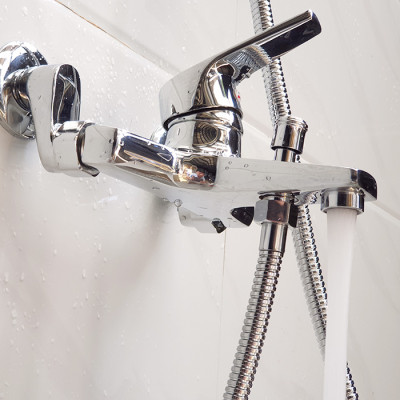 Củ sen nóng lạnh chân ngoài Đồng mạ Chrome Eurolife EL-3001 New (Trắng bạc)