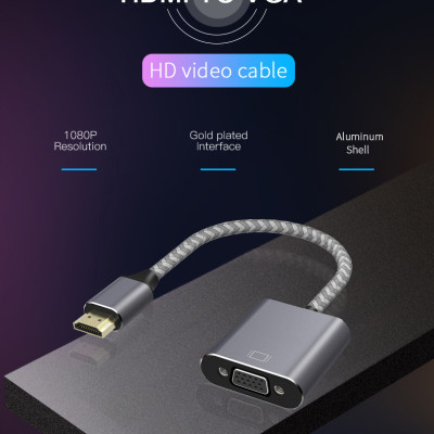 Cáp chuyển đổi HDMI sang VGA cao cấp vỏ nhôm