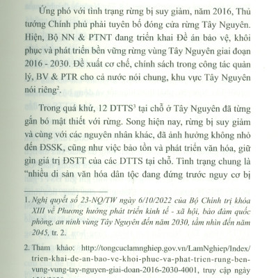 Tác Động Của Suy Giảm Rừng Tới Đời Sống Tinh Thần Các Dân Tộc Thiểu Số Vùng Tây Nguyên (Sách chuyên khảo) - TS. Phạm Xuân Hoàng chủ biên 