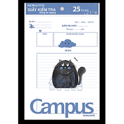 Giấy Kiểm Tra Campus Kẻ Ngang Khổ B5 25 Tờ Đôi/Túi