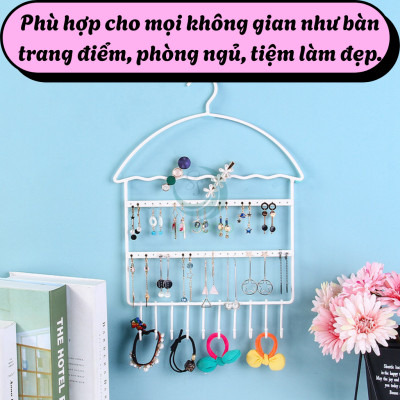Giá Treo Trang Sức Hình Móc Áo Đa Năng- Kệ Treo Khuyên Tai, Vòng Tay, Dây Chuyền Gắn Tường+ Kèm Móc Dán