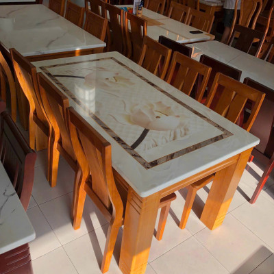 Bàn ăn mặt đá 6 ghế cao cấp Juno Sofa sang trọng 