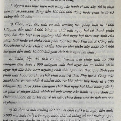 Bình luận Bộ luật hình sự năm 2015- Phần thứ hai Các tội phạm (Chương XIX- Các tội phạm về môi trường)