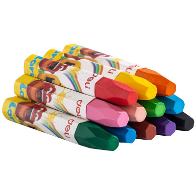 Hộp 12 Bút Màu Sáp Dầu Larva - Deli EC201-12