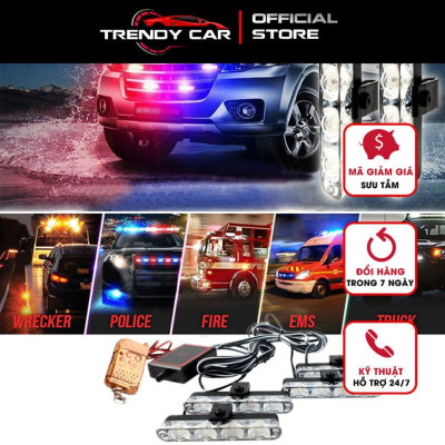 Đèn LED ô tô, Xe Tải Khẩn Cấp Nhấp Nháy dùng điều khiển, Đèn Xe Nhấp Nháy Cảnh Báo 16 bóng đổi màu