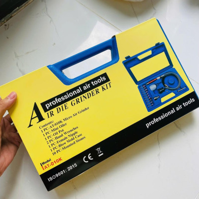 Bộ máy mài hơi dạng bút mini cầm tay, với 10 đầu đá mài, Bộ máy mài dạng bút