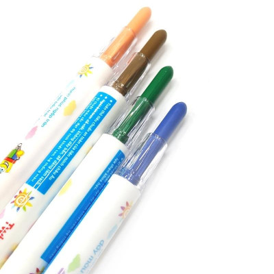 Bút Sáp Màu Xoay - 12 Màu DK 3302-12 (Hộp Nhựa PP)