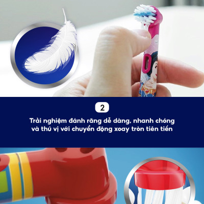 Bàn chải đánh răng điện trẻ em Oral-B Vitality D12  Frozen - Made in China-Hàng chính hãng (Bao bì thay đổi theo từng đợt nhập hàng)