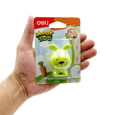 Chuốt Chì Mini Deli 560 - Hình Thỏ - Xanh Lá