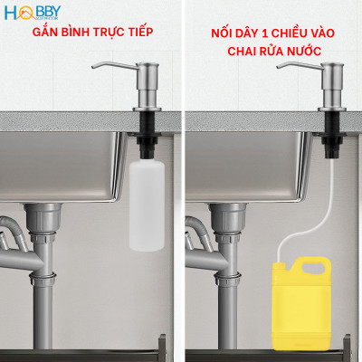 Vòi hút nước rửa chén gắn chậu inox 304 xước Hobby home decor NRC8