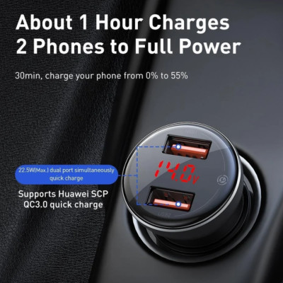 Tẩu sạc nhanh đa năng Baseus TZCCBX-B0G - hàng nhập khẩu