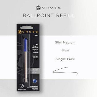 Ruột Bút Ký Viết Bi Khô Ngòi Mảnh Cross Mực Xanh (Vỉ 1 Cái)