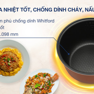 Nồi Cơm Điện Nắp Gài Sunhouse SHD8217W (1.2L) - Hàng chính hãng