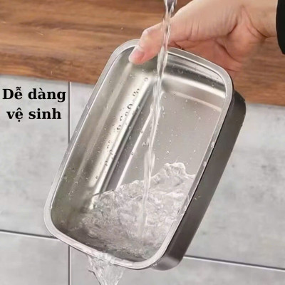 Hộp Đựng Thực Phẩm Inox Cao Cấp Kèm Nắp – Khay Inox Đựng Đồ Ăn Bảo Quản Tủ Lạnh Đủ Size - HÀNG CHÍNH HÃNG MINIIN