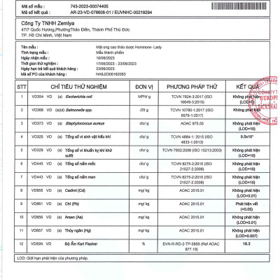 Mật ong thượng hạng - cao thảo dược Lady Honimore - dành cho Phụ nữ 
(Mật ong rừng bổ sung cao Tam Thất, cao Lạc Tiên, cao Đinh Lăng)