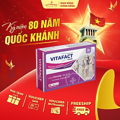 Viên uống Vitafact Family hỗ trợ tăng sức đề kháng, cải thiện suy nhược cho người vừa ốm dậy (30 viên) - Nutramed