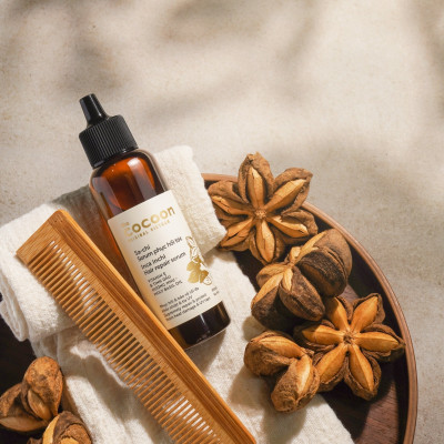 Combo Nước dưỡng tóc Sa-chi Cocoon 140ml + Serum Sa-chi phục hồi tóc Cocoon 70ml