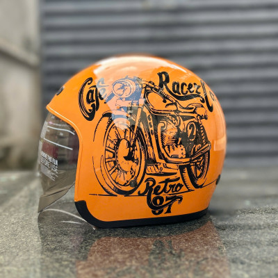 Nón bảo hiểm 3/4 Royal M139 có kính âm V7 bóng