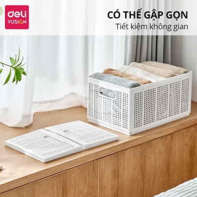 Hộp Nhựa Chia Ngăn DELI Có Thể Tháo Rời Xếp Chồng -Khay Nhựa Chia Ngăn Đựng Quần Áo Đồ
