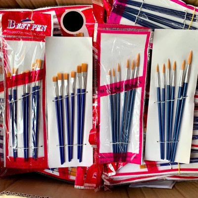 Túi 6 Cọ vẽ Đầu Bằng