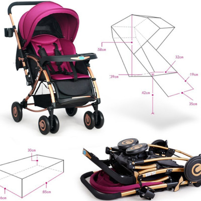 Xe Đẩy Trẻ Em Bập Bênh 2 Chiều Baobaohao C3 - Hồng Tím