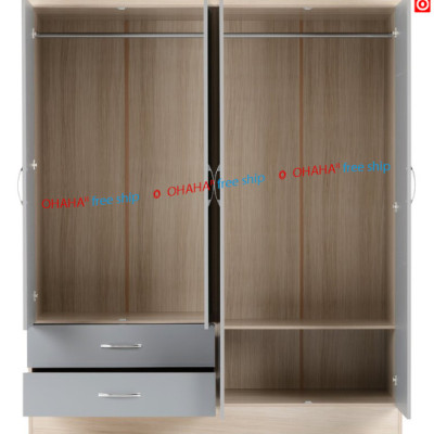 TỦ QUẦN ÁO GỖ CÔNG NGHIỆP CAO CẤP 4 CÁNH OHAHA - TACC011