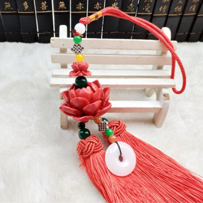 Combo Khánh trang trí xe ô tô, xe hơi, xe tải, Chất liệu đá núi lửa, Mẫu Hoa sen đất Phật, Kèm hộp đựng cung hỷ lót Nhung, gấm