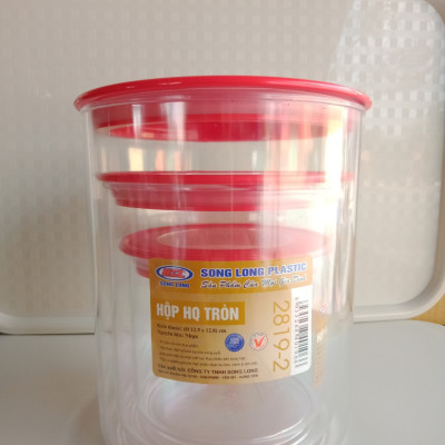 Bộ 3 hộp thực phẩm Hàn Quốc tròn cao cấp Song Long- màu ngẫu nghiên