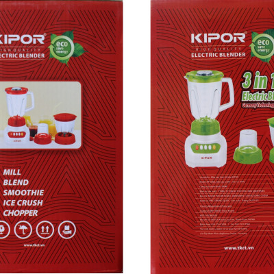 Máy Xay Sinh Tố 3 Cối Nhựa Đa Năng Kipor KP-S305 - Màu Ngẫu Nhiên - Hàng Chính Hãng