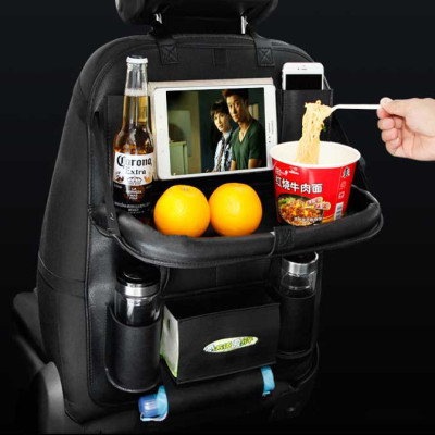 Túi Treo Đồ Sau Ghế Ô Tô, Xe Hơi Cao Cấp Có Bàn- Màu Đen 