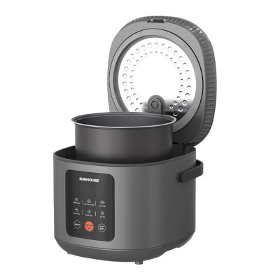 Nồi cơm điện tử 1.5L Sunhouse SHD8825 - 700W, 6 chức năng, Hẹn giờ nấu 24h, Chống dính Daikin 2 lớp, Lòng nồi 1.2mm - Hàng chính hãng
